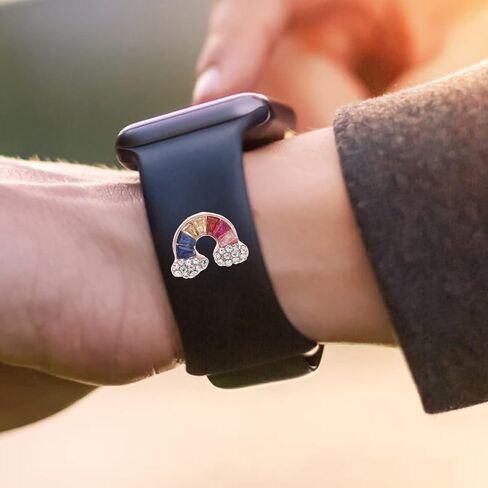 Mikikit 2 قطع حزام الساعات الزخرفية مسمار Watchband سحر حزام (استيك) ساعة سحر حزام الساعات مسمار سيليكون حزام الساعات مسمار in Saudi Arabia