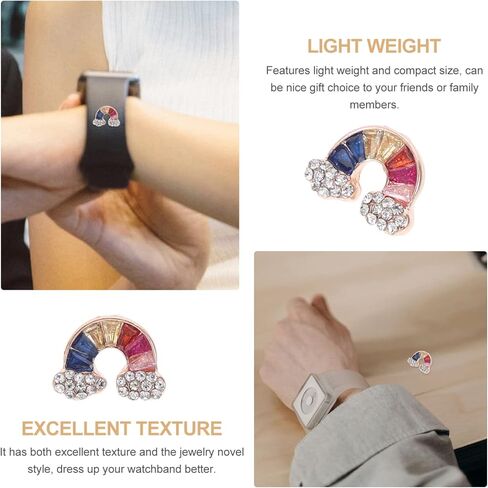 Mikikit 2 قطع حزام الساعات الزخرفية مسمار Watchband سحر حزام (استيك) ساعة سحر حزام الساعات مسمار سيليكون حزام الساعات مسمار in Saudi Arabia