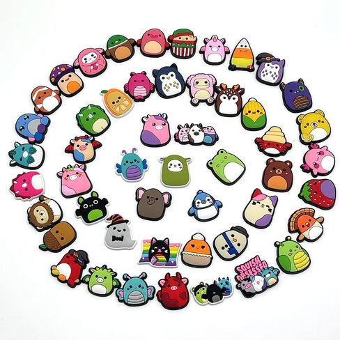 DUSSEN Shoe Charms 50 Pcs Cute Animal Cartoon Shoe Decoration Charms for Shoes Bracelet Wristband Clog Sandals Birthday Party Favors Gifts in Kuwait