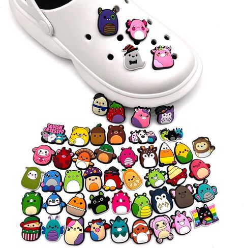 DUSSEN Shoe Charms 50 Pcs Cute Animal Cartoon Shoe Decoration Charms for Shoes Bracelet Wristband Clog Sandals Birthday Party Favors Gifts in Kuwait