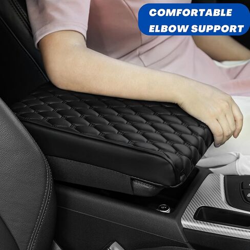 WOODHAWK Car Center Console Cushion Pad Memory FoamArmrest Cover for Universal Cars Arm Rest Seat Box Protector (Grey) in Saudi Arabia