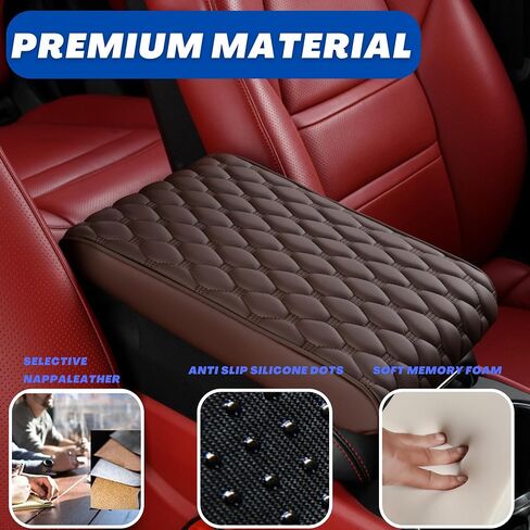WOODHAWK Car Center Console Cushion Pad Memory FoamArmrest Cover for Universal Cars Arm Rest Seat Box Protector (Grey) in Saudi Arabia