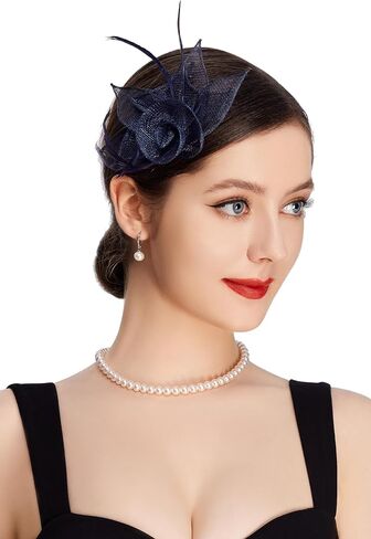 قبعات BABEYOND Fascinators للنساء - قبعة حفلات الشاي Kentucky Fascinator Derby ريشة زهرة مشبك شعر لحفلات الزفاف in Saudi Arabia