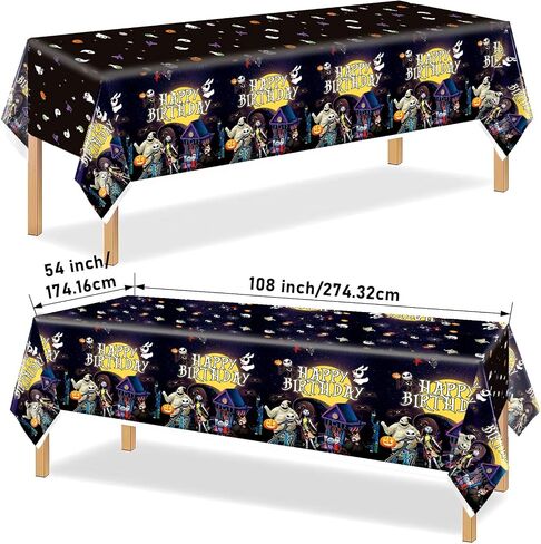 184Pcs Nightmare Before Christmas Birthday Decorations Nightmare Before Christmas Party Supplies Halloween Birthday Banner Jack Skellington Decorations Tableware for Halloween Birthday Party Decor in Saudi Arabia