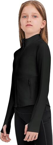 B&GCozy Girls Athletic Lightweight Jacket Full Zip Yoga Runing Track Riding Coat with Pocket 6-15 Years in Saudi Arabia