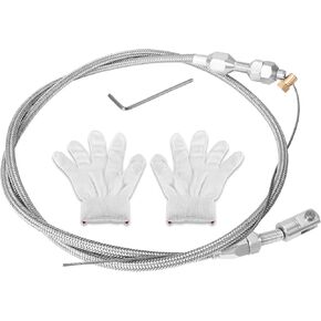 Spurtar 36" Braided Throttle Cable, Compatible With 97-07 Chevrolet/Chevy LS1 Engine 4.8L 5.3L 5.7L 6.0L, 36in Throttle Cable Repair Kit Stainless Steel Accelerator Cable