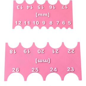 SPANSEE Safety Eye Sizer Tool, Safety Eye Ruler for Amigurumi Doll, Helps You Measure Safety Eyes from 5-26mm Size (Pink)