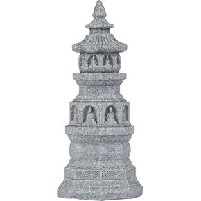 Sdeetesamjun Miniature Japanese Lantern Pagoda Figurines Asian Decor Fish Tank Aquarium Ornament Fairy Garden Accessories Zen Terrarium Bonsai Decorations (Pagoda B)