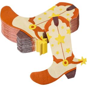 Lidmada 50 Pack Western Cowboy Party Decorations Napkins, 6.5Inch Cowgirl Boot Paper Napkins, Western Theme Cowgirl Party Bachelorette Last Rodeo Party Decor Supplies in Kuwait