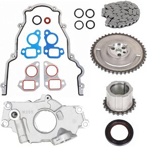 M295 Oil Pump + Timing Chain + Gasket Kit Replacement for Chevrolet GM 4.8L 5.3L 6.0L LS1 LS2 LS3