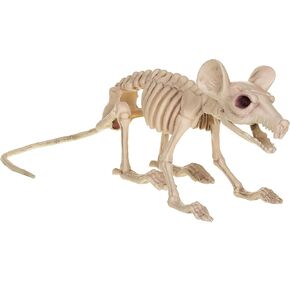 Crazy Bonez Large Rat Skeleton Halloween Decoration, Crawling Animal Yard Decoration Indoor Outdoor, 14"