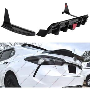 3pcs Rear Diffuser with Led Red Brake Light Compatible with 2018-2023 Toyota Camry SE XSE, with Corner Winglet Bumper Splitter Extension Fit for 2018 2019 2020 2021 2022 2023 (Glossy Black) in Saudi Arabia