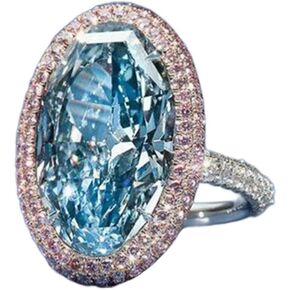 Blue Rings Promise Rings for Her，925 Sterling Silver Sparkling Ruby Cubic Zirconia Rings Diamond Rings for Women Pink Zircon Egg Princess Ring Topaz Ring Jewelry Findings Earring Backs Findings（7）