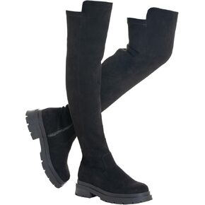 Mtzyoa Women Over The Knee Boots Platform Thigh High Suede OTK Long Winter Fall Block Casual Above Knee Ladies Boots