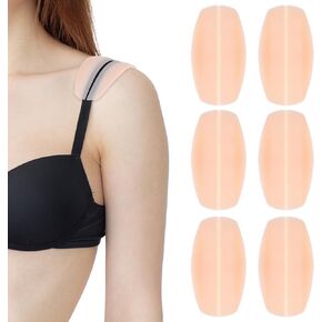 Thinp 6 Pcs Bra Strap Cushion,Silicone Shoulder Pads for Bra Straps Bra Strap Holders for Slipping No Dents Non-Slip Shoulder Straps Cushions Holder for Women Ease Shoulder Discomfort (Skin Color)