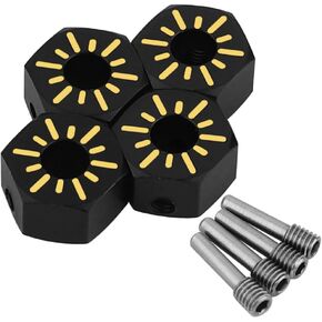 Wheel Hex Hub Black Coating Brass Wheel Adapter for Axial SCX10 PRO AXI03028 SCX10 III,Capra 1.9 UTB 1/10 RC Crawler Upgrade Part (7mm)