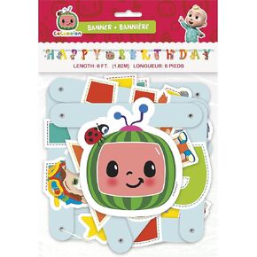 Cocomelon "Happy Birthday" Large Jointed Banner - Vibrant & Adorable Design - Perfect for Kids Birthdays & Events