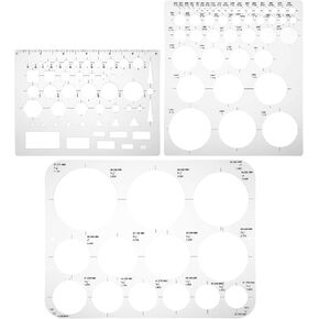 Circle Template for Drawing Drafting Geometric Circle/Round Shape Drawing Templates Plastic Transparent Circle Painting Tool for School Office Supplies