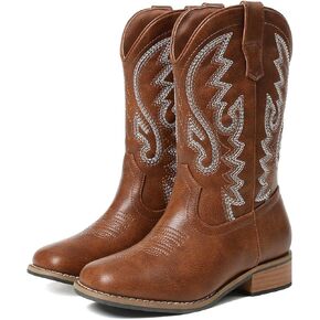 Cowboy Boots Square Toe Kids Boots Embroidered Western Boots Cowgirl Boots For Toddler/Little Kid/Big Kid