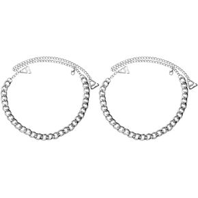 1 Pair Punk Metal Chain Bra Shoulder Straps Sexy Bridal Wedding Bra Straps Invisible Anti-Skid Underwear Straps Removable Party Dress Lingerie Straps (Gold)