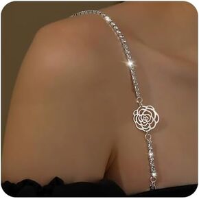 2Pcs Rhinestone Bra Straps,Sexy Rhinestones Bra Shoulder Chain,Crystal Lingerie Straps Jewelry,Wedding Bridal Rhinestone Underwear Chain for Women