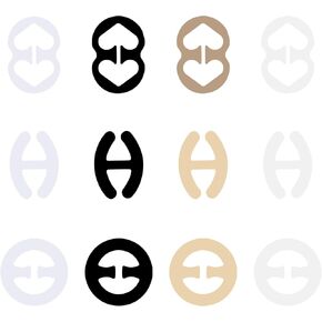 Bra Strap Clips, 12 Bra Clips for Back, Bra Straps Holder, Adjustable Anti-Slip Bra Straps Clips, Bra Accessory for Cleavage Control and Shoulder Comfort for Full Cup Size (Black, White, Beige, Clear)