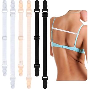 12Pcs Bra Strap Holders for Slipping Bra Strap Clips Elastic Bra Straps Adjustable Keep Bra Straps In Place Bra Clips to Make Racerback Bra Band Extender Bra Accessories Black White Beige in Saudi Arabia