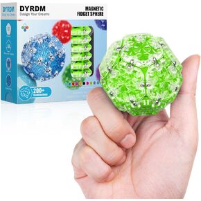 Magnetic Fidget Sphere 12 Pcs, Magnetic Fidget Toy, Desk Toys for Office and Stress Relief & Anxiety for Adults, Magnets Sensory Toys Magnetic Building Blocks Green