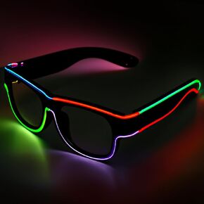 Wireless LED Glasses 8 Color Light Up Glasses Neon Glow Flash Glasses for KTV, EDM, Rave Parties and Cosplay