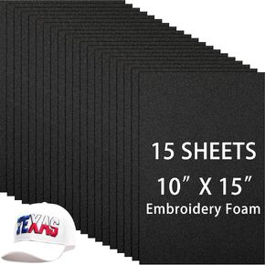 Innconee 15 Pcs 3mm Embroidery Foam 10 x 15 Inch Black EVA Foam Sheets Craft Puffy Foam for 3D Embroidery Arts and Crafts, DIY Projects, Hand Sewing, Quilting, Hats, Cosplay Costumes, Bags