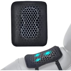 Foldable Passenger Motorcycle Seat Cushion，High Elasticity Gel 3D Honeycomb Comfortable Breathable Shock Absorption for Long Ride Seat Cover (Peanuts Shape)