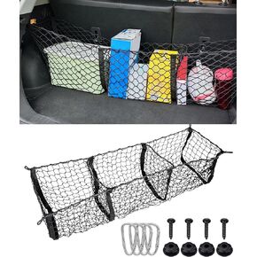 Cargo Net,Cargo Net for SUV,Truck Bed Organizer,Car Accessories Automotive Cargo Nets,3 Pocket Truck Bed Cargo Net,Truck Net Truck Storage,Mesh Storage Net for SUV, Car, Pickup Truck Bed, Etc