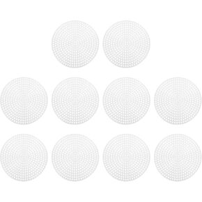 PATIKIL Plastic Mesh Canvas Sheets,10Pcs 4.49inch Cross Needlework Blank Yarn Crafting for Embroidery DIY Bookmarks Cup Mats, White, Round