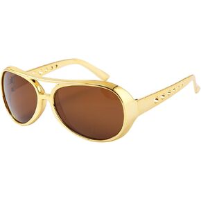 50’s 60’s Disco Sunglasses Golden Celebrity Costume Glasses for Halloween Cosplay Dress Up
