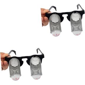 Toyvian 2pcs Eyeball Glasses Adult Drooping Eyes Glasses Up Eye Glass Spring Glasses