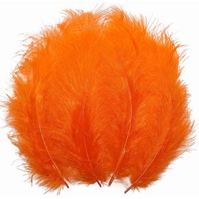 THARAHT 100pcs Red Fluffy Turkey Marabou Feathers 4-6inch for Craft Dream Catcher Decoration Natural Fluffy Turkey Marabou Feathers