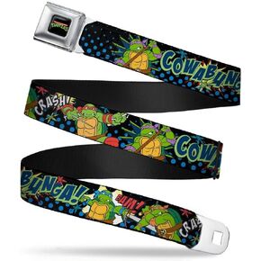 Nickelodeon Belts Buckle-down Seatbelt Ninja Turtles Wnt062 Belt, Multicolor, 1.5 Wide - 24-38 Inches in Length US