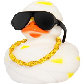 wonuu Car Dashboard Rubber Ducks for Halloween, Decorations Duck for Office Desk Ornament Accessories with Glasses Necklace, for Halloween Party Gifts (Vampire)