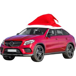 Christmas Santa Hat Cute car Decoration Outdoors Accessories- Christmas Car Cover Car Car Decoration Non Woven Christmas Decorations are Suitable for Most car (Red)