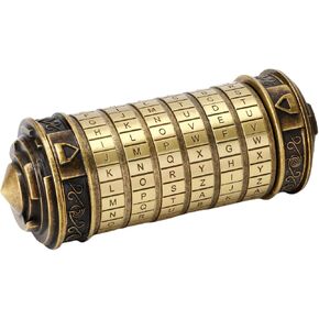 صندوق ألغاز المال من Cryptex Da Vinci Code لصناديق ألغاز الهدايا النقدية مع مقصورات مخفية، هدية عيد الحب للصبي، هدايا عيد ميلاد لها، هدايا لصديقاتها، هدايا للرجال، هدية للأم (ذهبي)