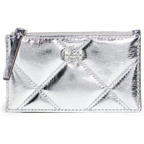 Tory Burch Women's Kira Metallic Diamond Quilt Zip Card Case