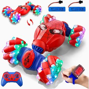 S-pider Rc Gesture Sensing Stunt Car Toys for Boys 4-12 Years Old, Drift Hand Control Remote Control Cars with Light & Music, 360°Rotation Double Side Cars Birthday Gifts for Kids Age 5 6 7 8 9 10 11