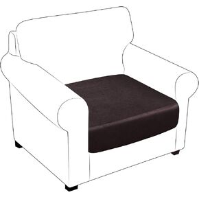 molasofa Leather Like Armchair Couch Cushion Covers Seat Slipcovers Sets Couches Furniture Protector for Sectional Armchair Pets Friendly Kids Stretch Spandex Fabric (1 Cushion Armchair, Navy Blue)