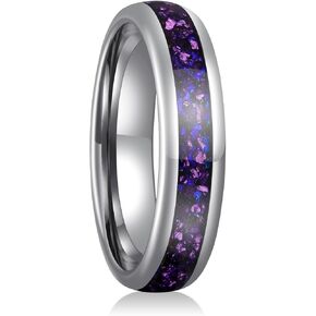 Men's 6MM 8MM Fire Opal Inlaid Wedding Band Suitable For Men And Women Match Daily Outfits Party Accessory Anniversary Promise Rings 5-14.5