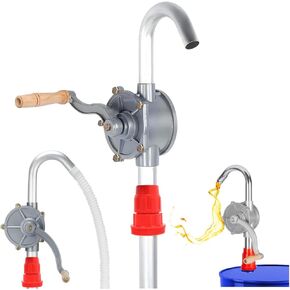 55 Gallon Drum Pump, Aluminum Drum Rotary Hand Barrel Pump Fits 5 to 55 Gallon Drums, Hand Diesel Transfer Pump, Non-Corrosive