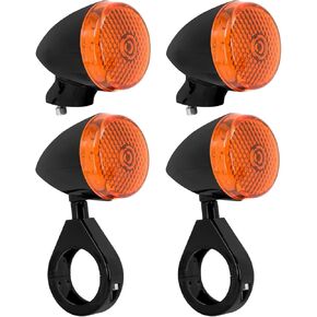 LED Turn Signal Light Indicator Blinker 39mm 41mm Fork Clamp Front Rear Fit For Harley Sportster XL 1200 883 (All Black)