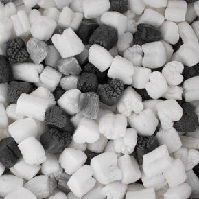 Magicwater Supply - .5 Cu Ft - Black & White Heart Shaped Recycled Anti Static Packing Peanuts - Compostable & Biodegradable Cushion for Shipping - Dust-Free & Abrasion Resistant - Void Filler