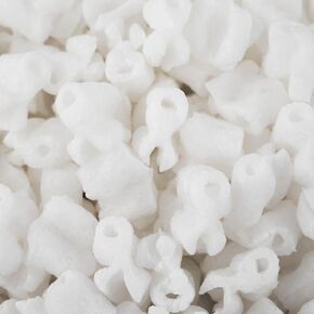 Magicwater Supply - .25 Cu Ft - White Ribbon Shaped Recycled Anti Static Packing Peanuts - Compostable & Biodegradable Cushion for Shipping - Dust-Free & Abrasion Resistant - Void Filler