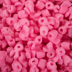 Magicwater Supply - 1 Cu Ft - Pink Ribbon Shaped Recycled Anti Static Packing Peanuts - Compostable & Biodegradable Cushion for Shipping - Dust-Free & Abrasion Resistant - Void Filler