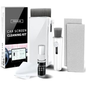 Car Screen Cleaner, Car Detailing Kit Interior Cleaner with Spray Wipe Detailing Brush for Touch Screen Display Dashboard, Car Cleaning Kit for Tesla Model 3 Y Jeep BMW Honda